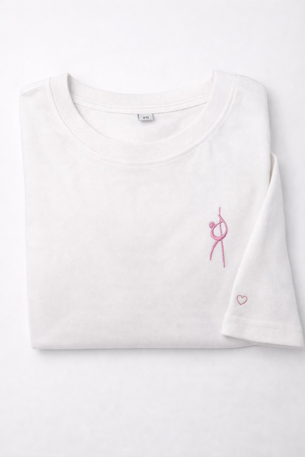 Oversize T-Shirt – Handmade Stickerei rosa