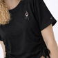 Crop T-Shirt – Handmade Stickerei rosa
